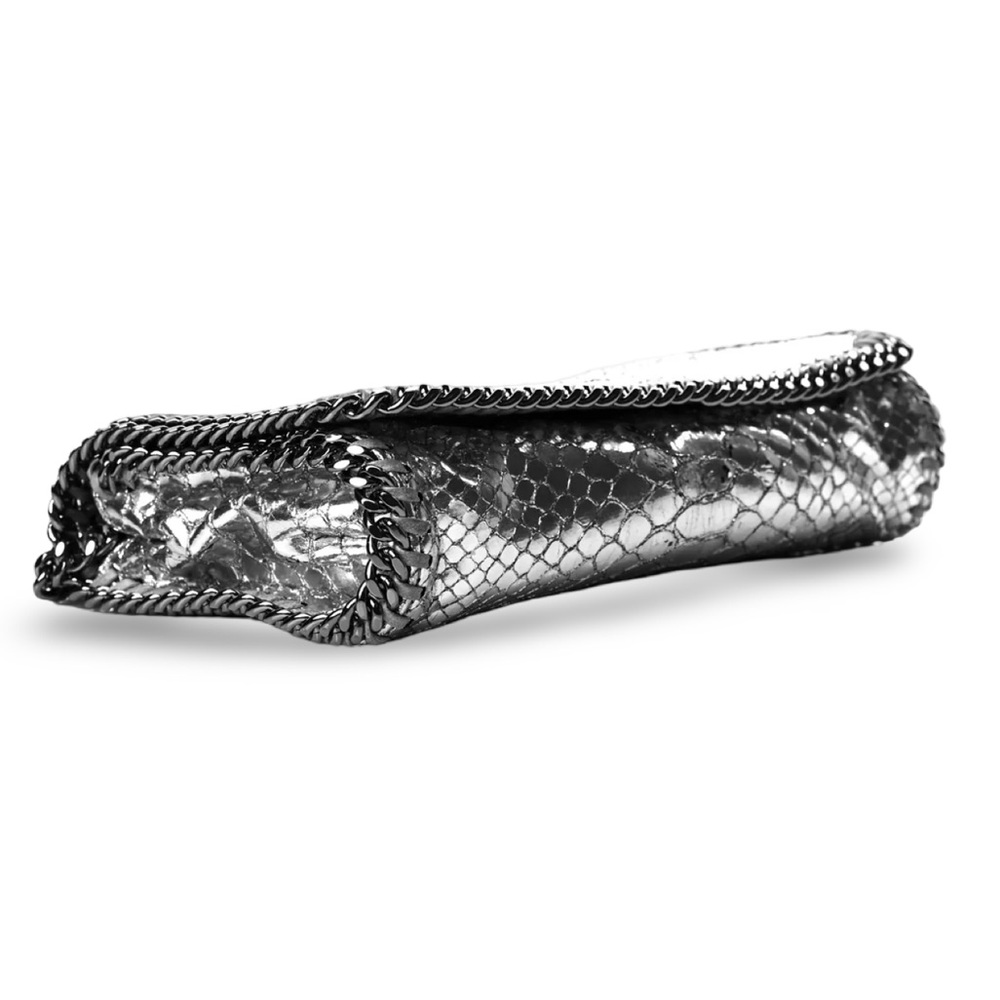 Stella McCartney Silver Python Embossed Leather F… - image 7